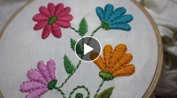Hand Embroidery Designs | Satin stitch | Stitch and Flower-128