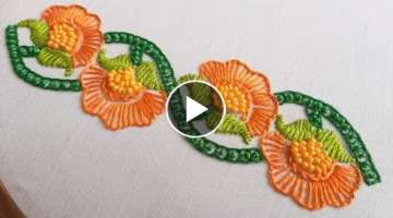 Beaded Floral Border Design (Hand Embroidery Work)
