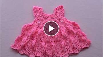 Crochet baby dress/tutorial/pinky pie crochet baby dress part 2