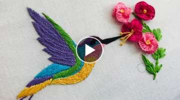 Hand Embroidery: Humming Bird Embroidery - Needle Point - Brazilian Stitches - Bird Embroidery