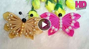 DIY || Kupu-kupu || Butterfly || how to make satin ribbon flower || HD TUTORIAL