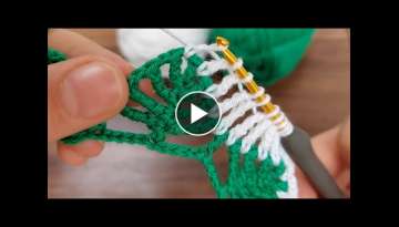 Very easy knitting pine model. Tığ işi kolay örgü çam yaprak modeli