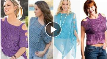 Awesome &cute crochet lace patchwork neck line cold shoulders sweater blouse dress for high fashi...