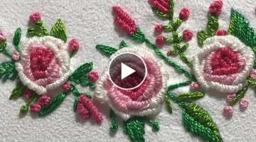 غرزة الركوكو - تطريز يدوي -hand embroidery Rococo stitch تطريز براز...