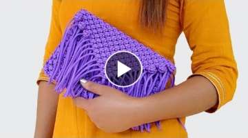 Macrame Bag Tutorial - DIY HandMade Macrame Wallet for Girls - Unique and Easy Macrame Bag